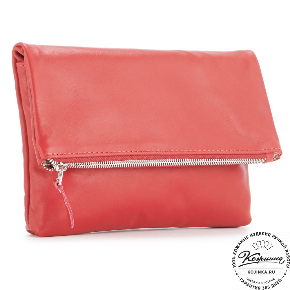 Кожаный клатч "Молли" (красный)